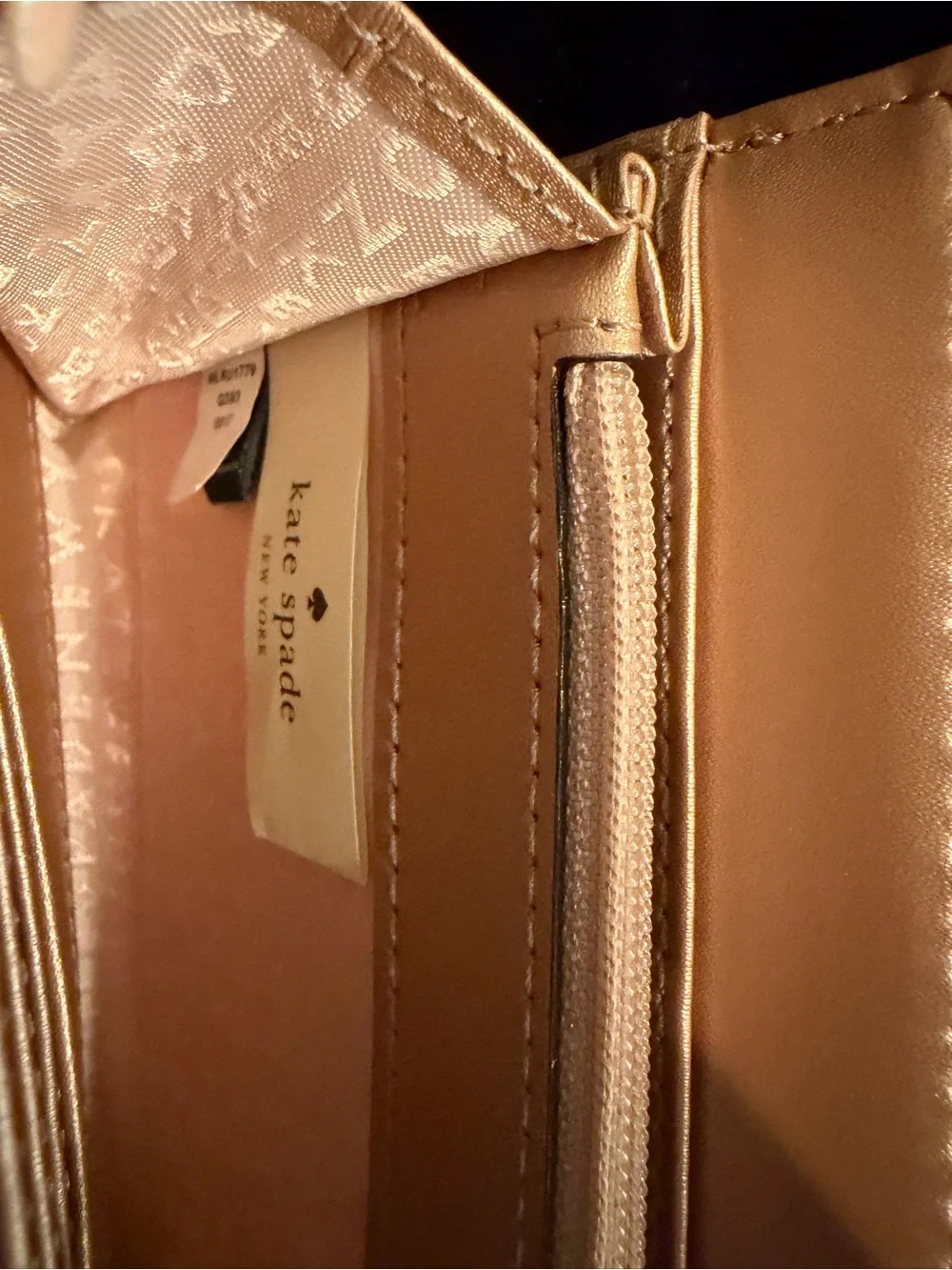 Kate Spade Metallic Rose Gold Wristlet Wallet